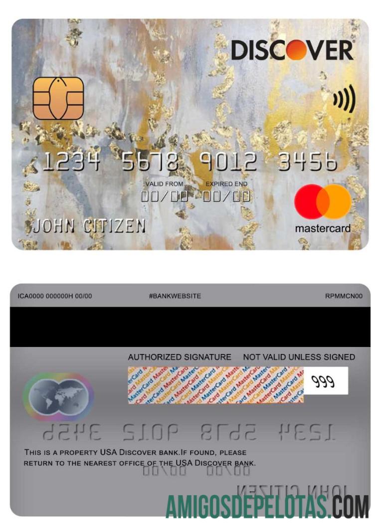 EUA Discover Bank Mastercard modelo